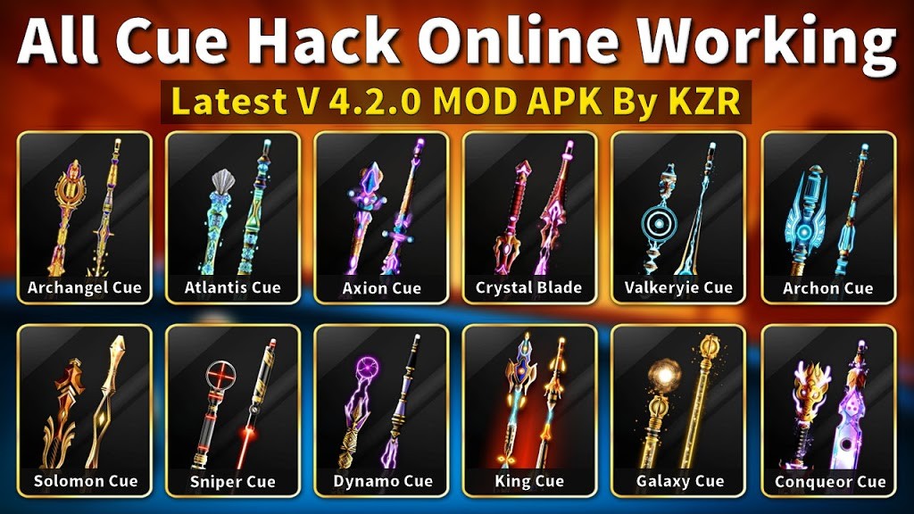 8 Ball Pool All Cues Hack Online Working Mod – KZR - 